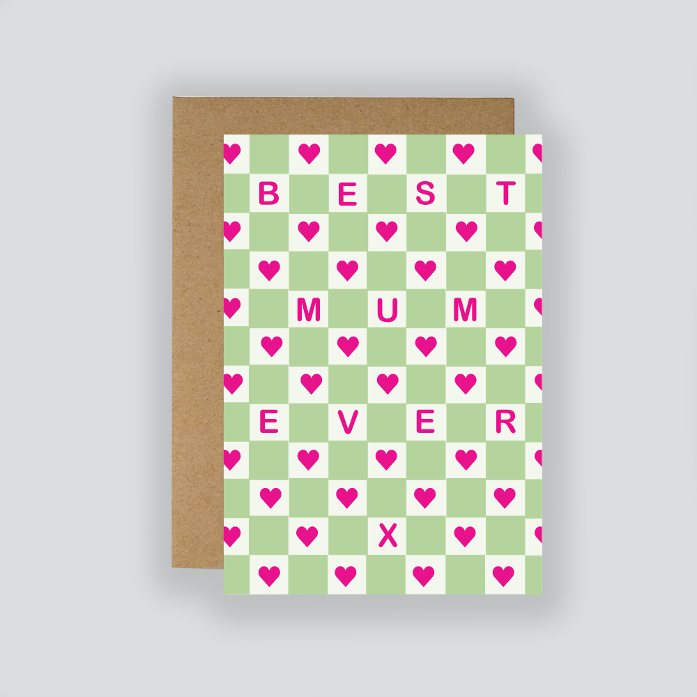 best mum ever abstract card, mothers day card, best mum card, card for mum