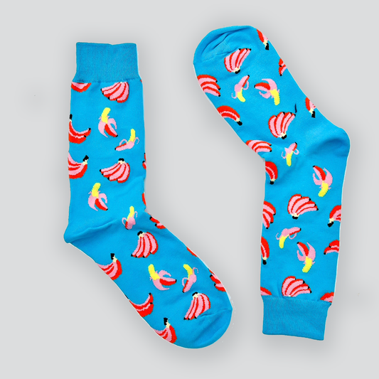 Blue Banana Print Socks