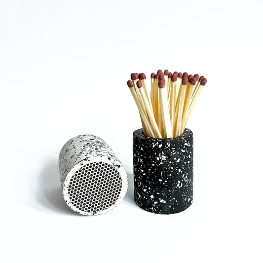 Terrazzo Matchstick Holder With Strike Patch 