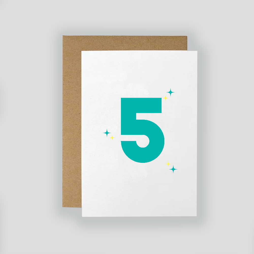 Teal Age Number Card