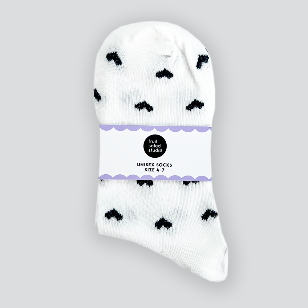 Mini Black & White Heart Socks