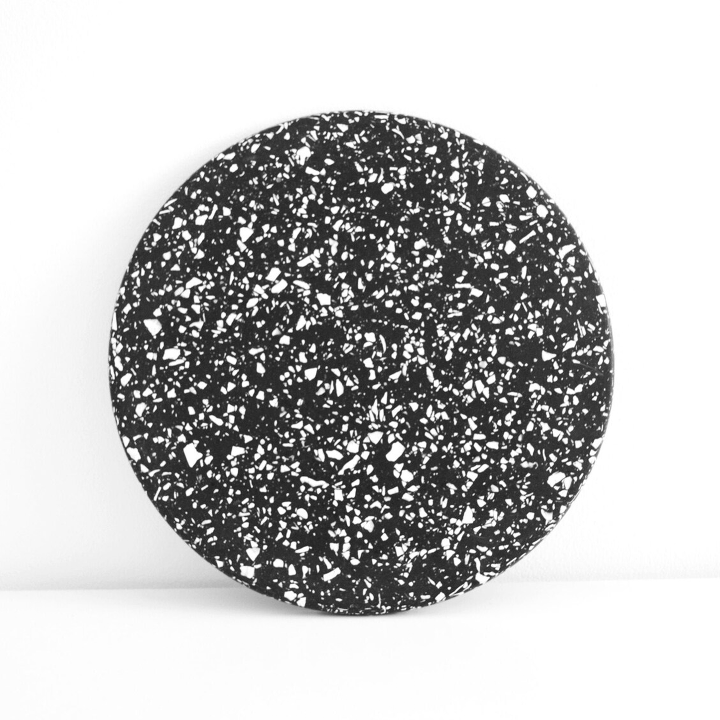 Large 30cm Black & White Jesmonite Terrazzo Trivet Tray