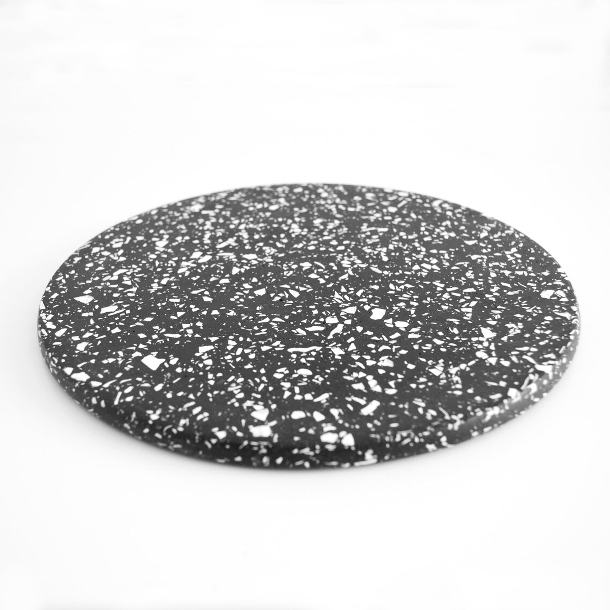 Large 30cm Black & White Jesmonite Terrazzo Trivet Tray