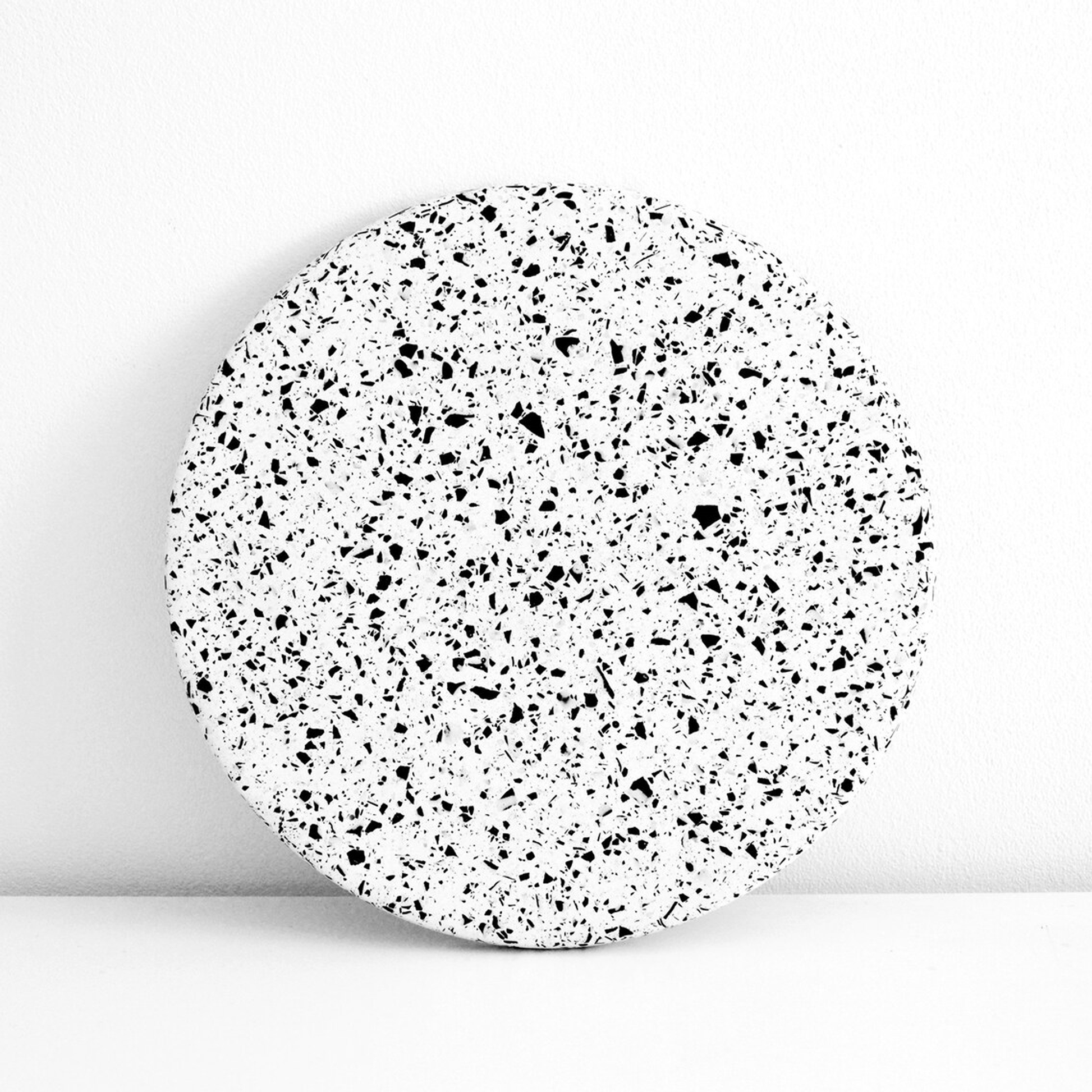 Large 30cm White & Black Jesmonite Terrazzo Trivet Tray