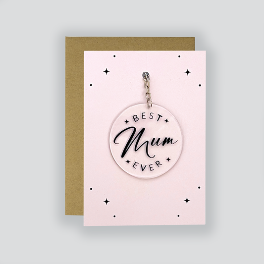 Best mum ever card, keepsake card, keyring card, card for her, mum card