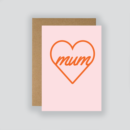 Mum Love Heart Card, Mother's Day Card, Card For Mum, Card For her