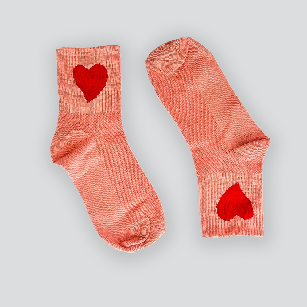 Pink Heart Socks