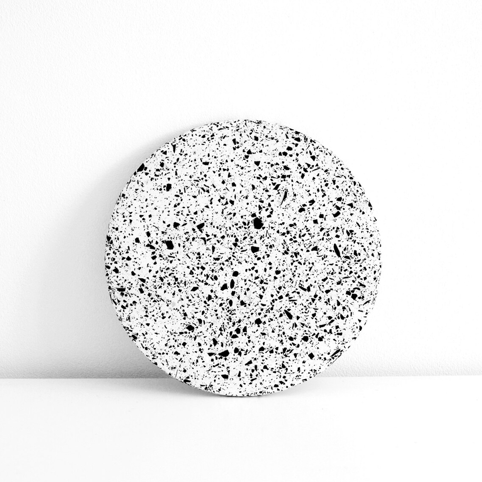 Small White & Black Jesmonite Terrazzo Trivet Tray