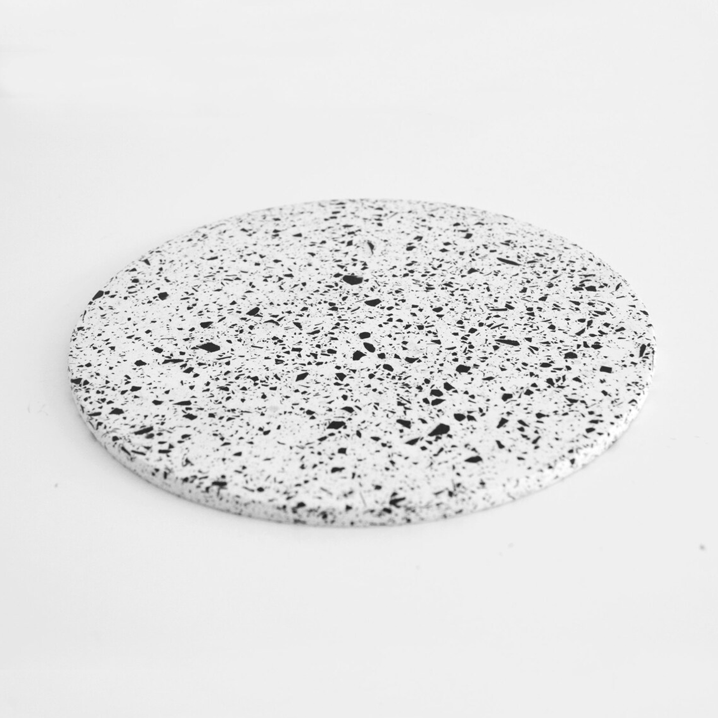 Small White & Black Jesmonite Terrazzo Trivet Tray