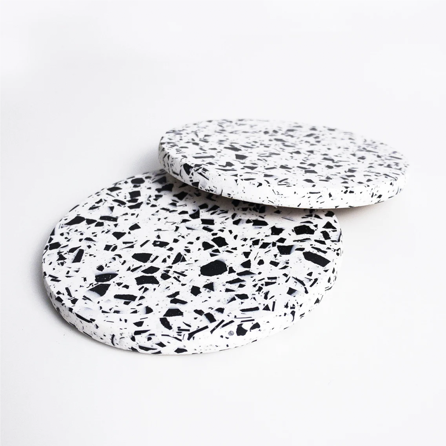 White & Black Terrazzo Coasters