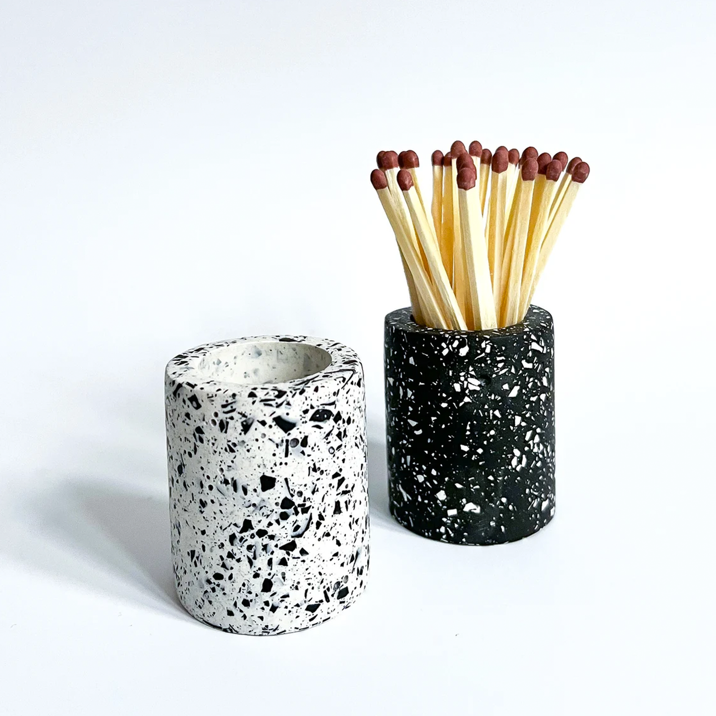 Terrazzo Matchstick Holder With Strike Patch 