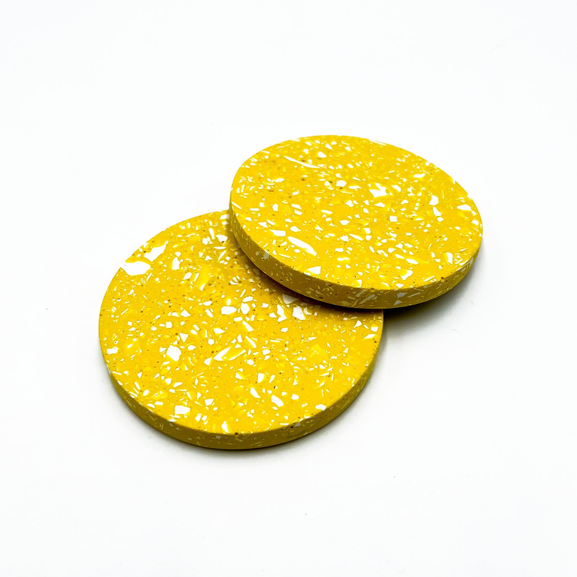 Yellow & White Jesmonite Terrazzo Coasters