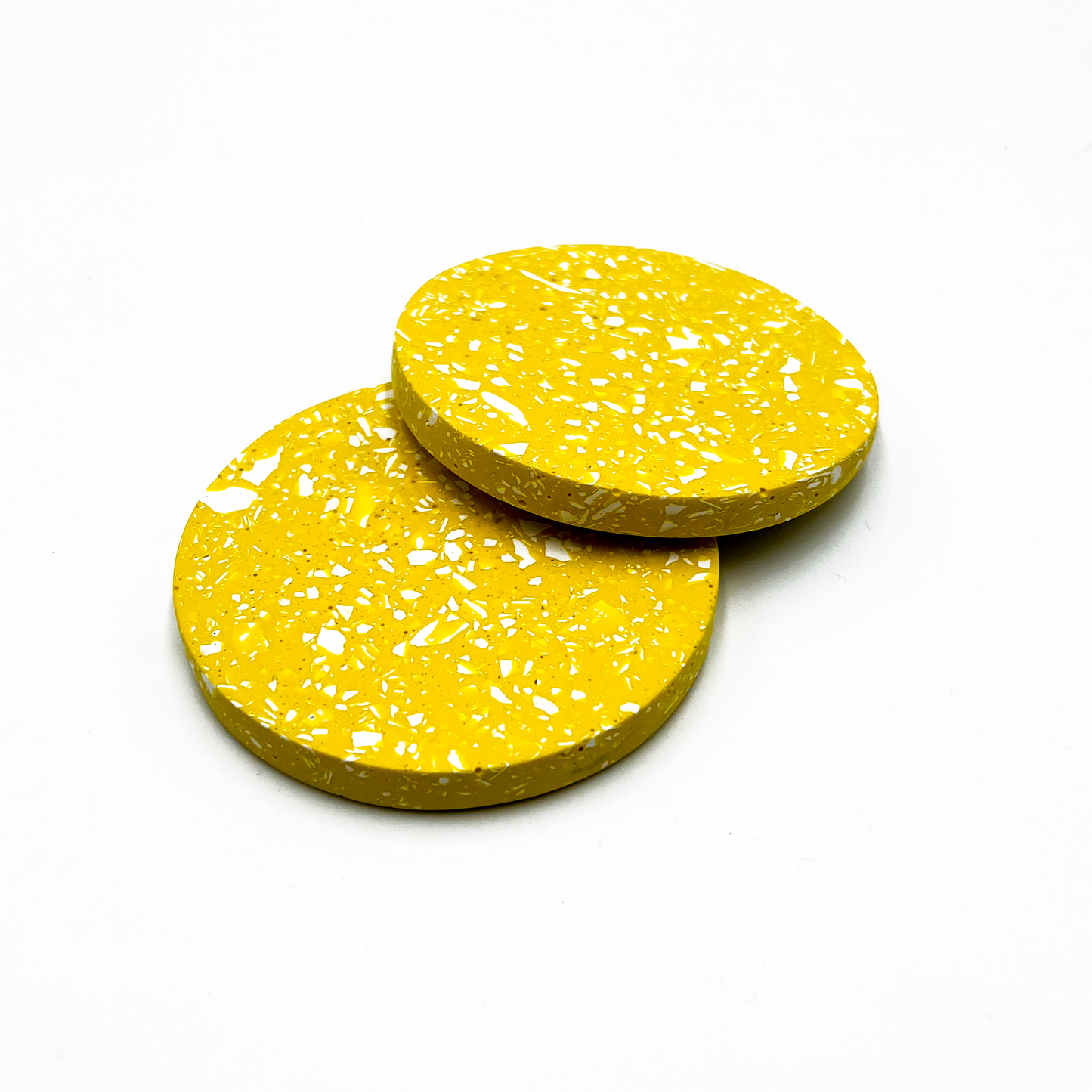 Yellow & White Jesmonite Terrazzo Coasters