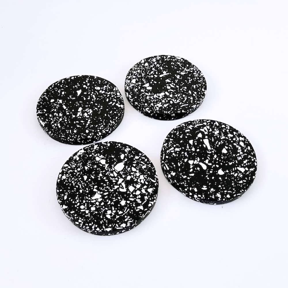 SAMPLE SALE Black & White Jesmonite Terrazzo Coasters / Set of 4