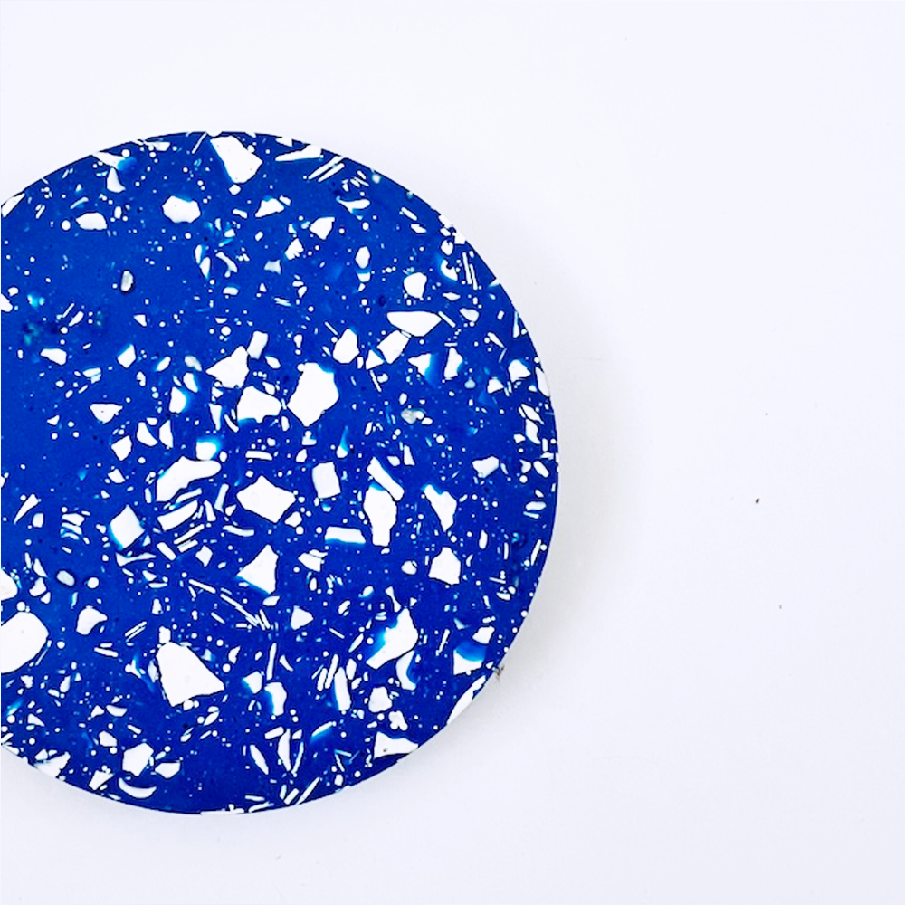 SAMPLE SALE Blue & White Terrazzo Coasters / Set Of 2