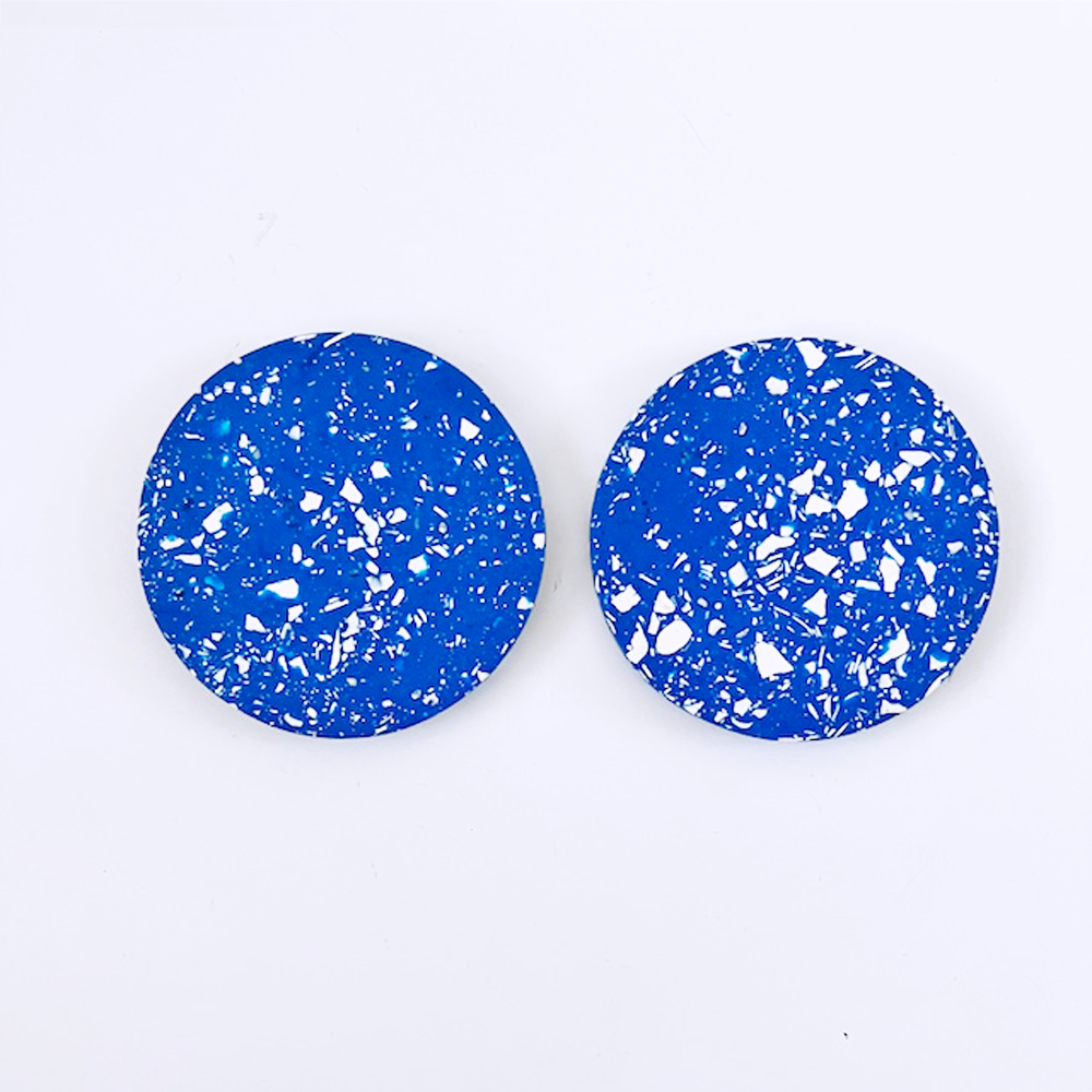 SAMPLE SALE Blue & White Terrazzo Coasters / Set Of 2