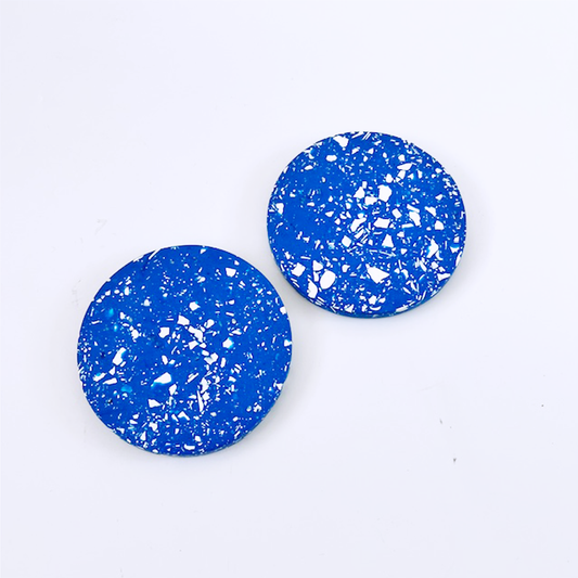 SAMPLE SALE Blue & White Terrazzo Coasters / Set Of 2