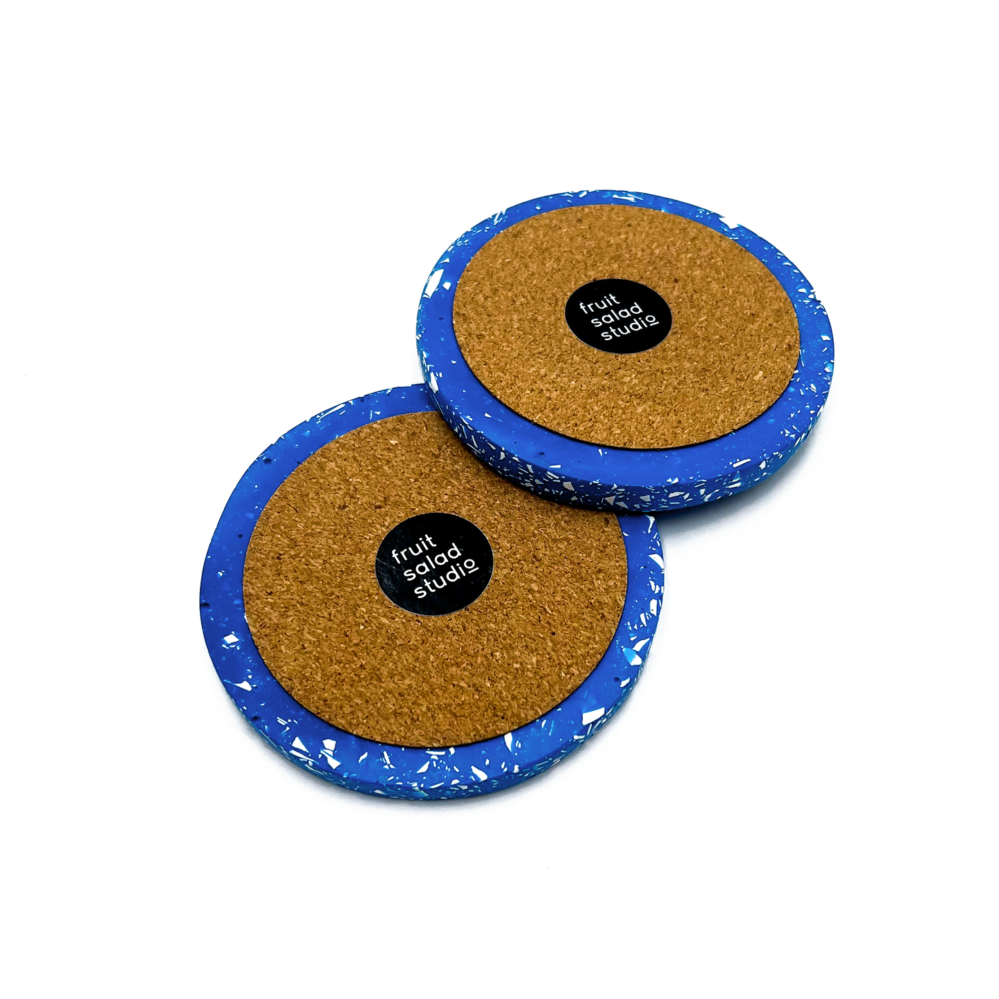 Blue & White Jesmonite Terrazzo Coasters 