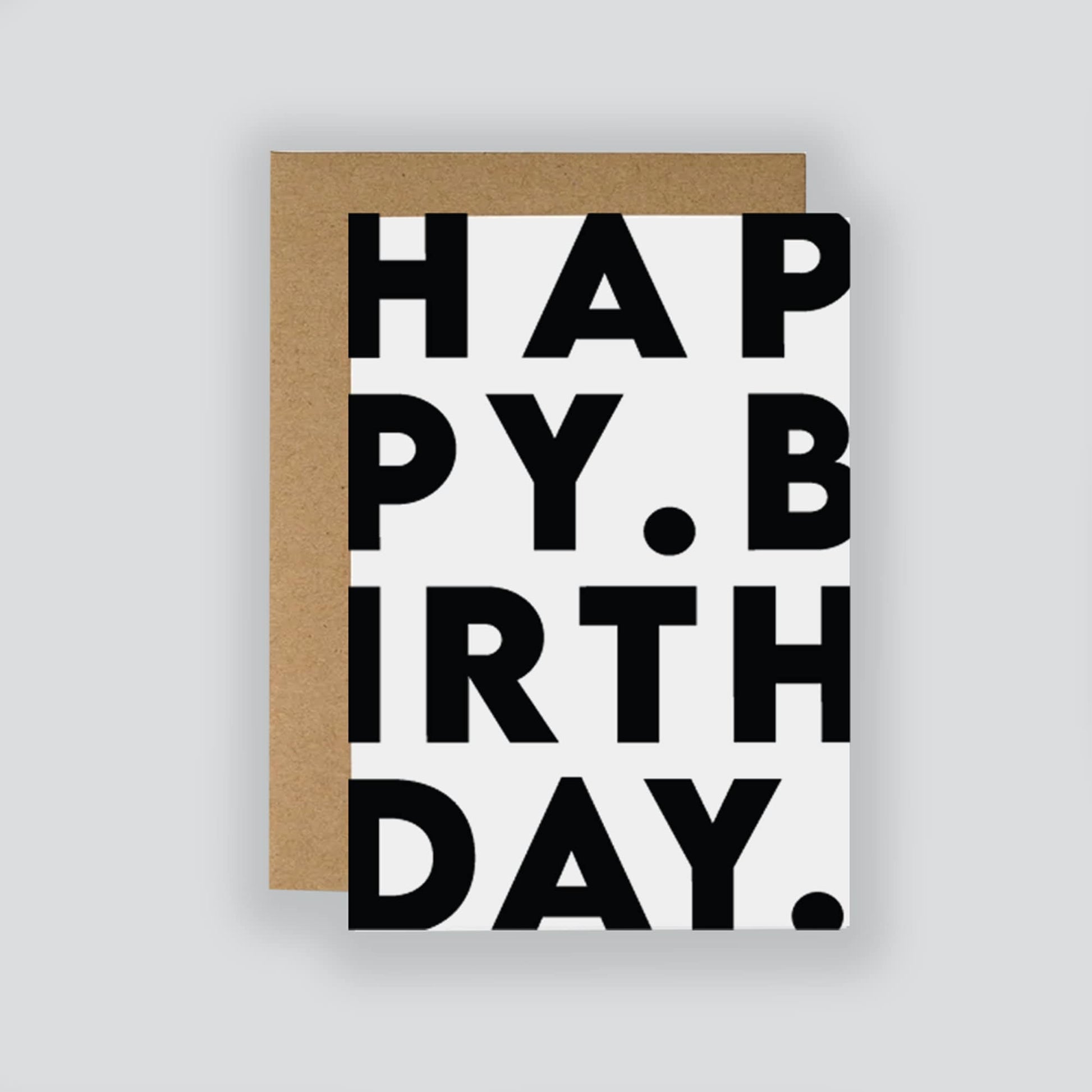 Modern Birthday Card / Minimalist Card / Happy Birthday Card / Simple Monochrome Birthday Card / Greeting Card