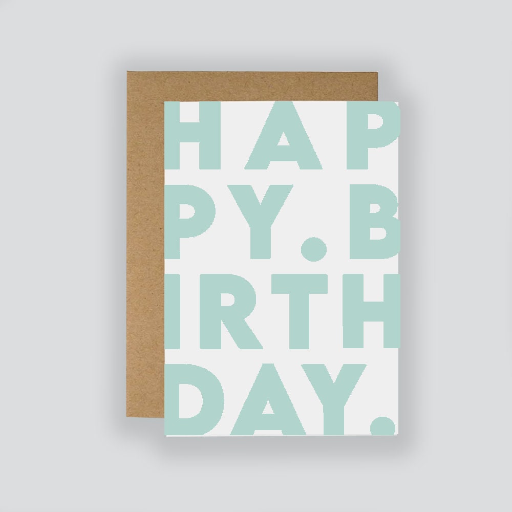 Modern Birthday Card / Minimalist Card / Happy Birthday Card / Simple Monochrome Birthday Card / Greeting Card