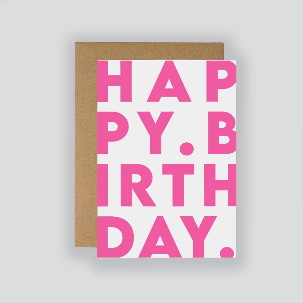 Modern Birthday Card / Minimalist Card / Happy Birthday Card / Simple Monochrome Birthday Card / Greeting Card