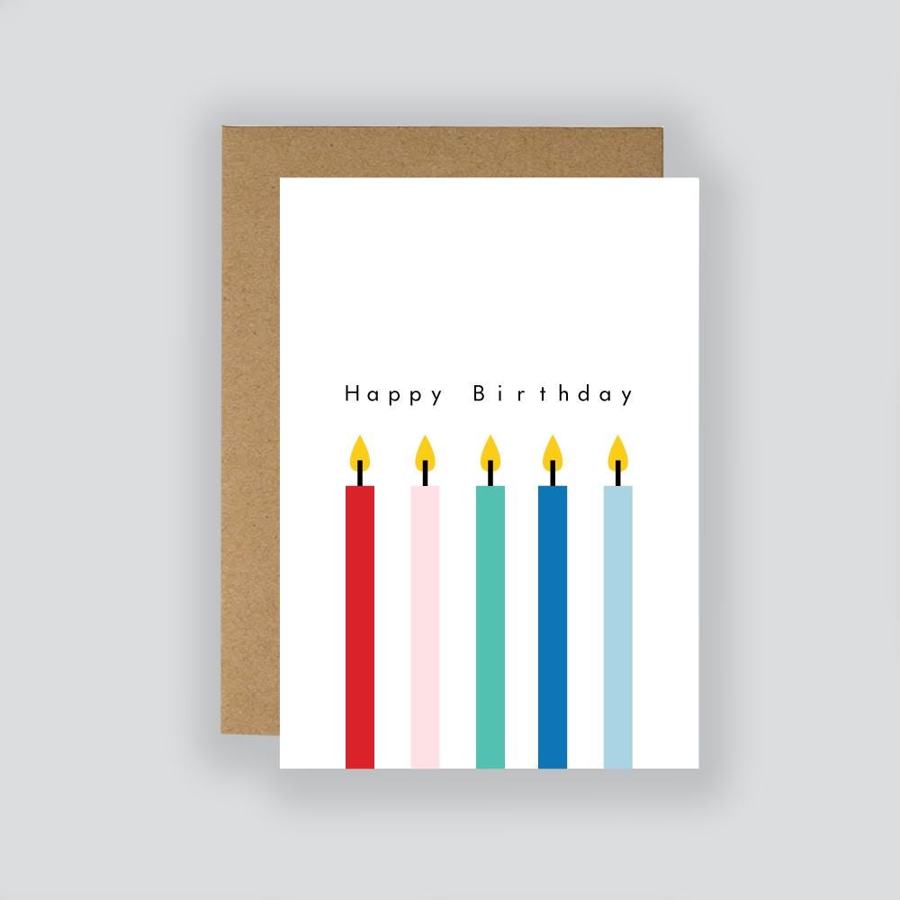 Happy Birthday Bright Candle Birthday Card / Birthday Card / Modern Card / Alternative Card / Card For Him / Card For Her / Blank Card