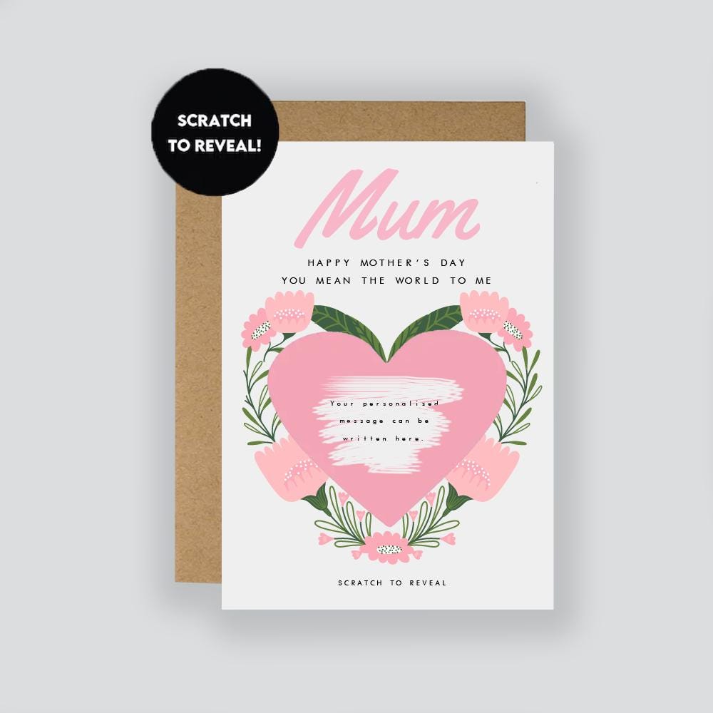 Personalised Mother's Day Scratch Card Surprise Gift / Mother's Day Gift / Surprise Gift / Surprise Scratch Reveal Ticket / Scratch Card