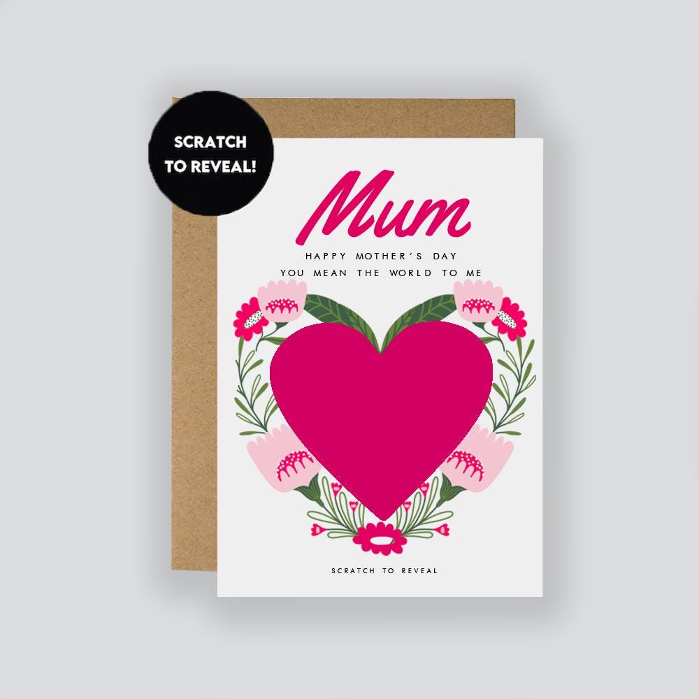 Personalised Mother's Day Scratch Card Surprise Gift / Mother's Day Gift / Surprise Gift / Surprise Scratch Reveal Ticket / Scratch Card