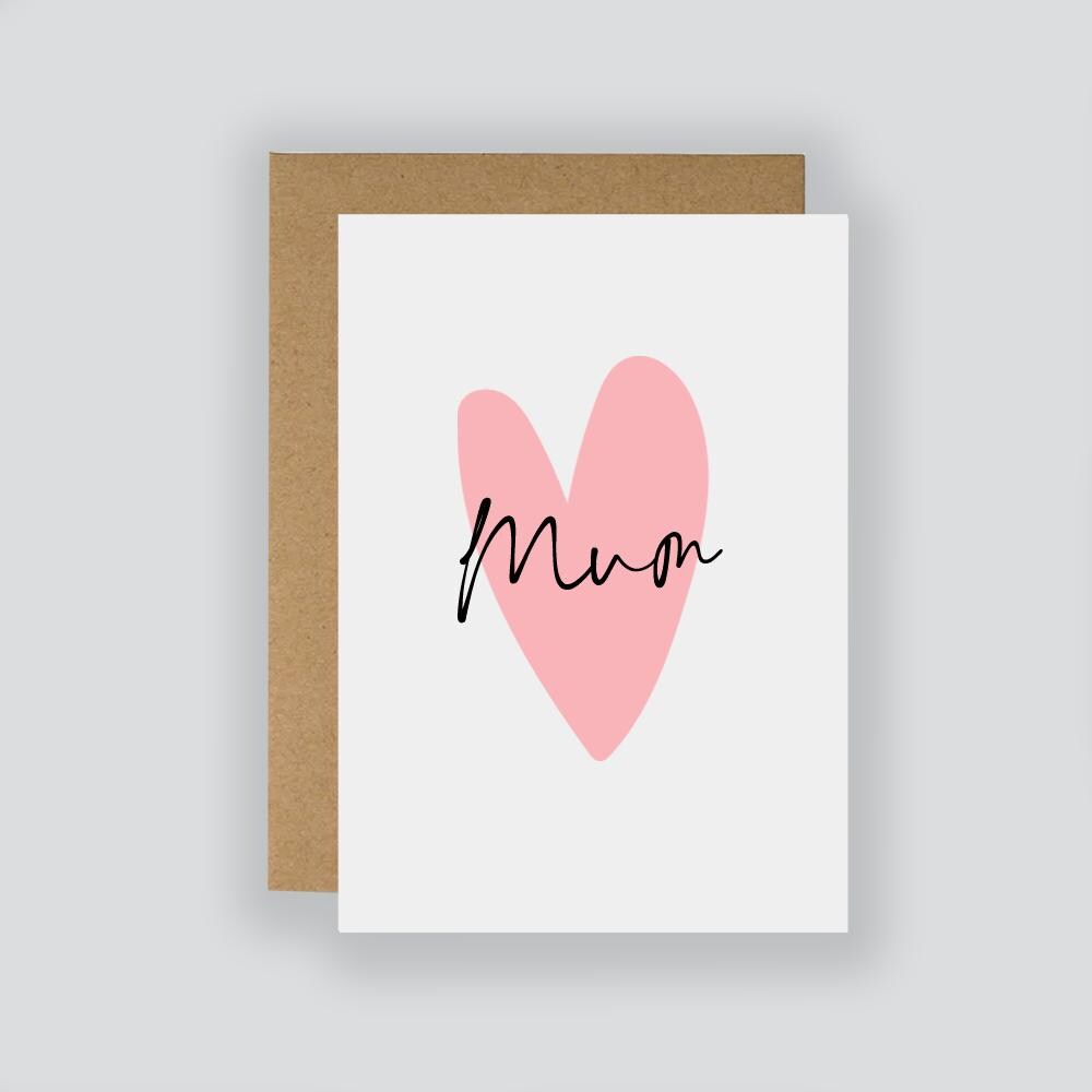 Personalised Simple Pink Heart Card / Personalised Greeting Card / Anniversary / Love / Just Because / Mother's Day Card / Blank Card