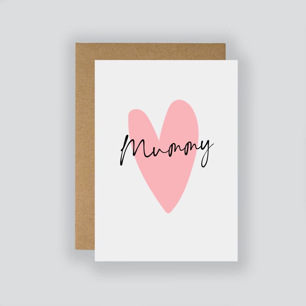 Personalised Simple Pink Heart Card / Personalised Greeting Card / Anniversary / Love / Just Because / Mother's Day Card / Blank Card