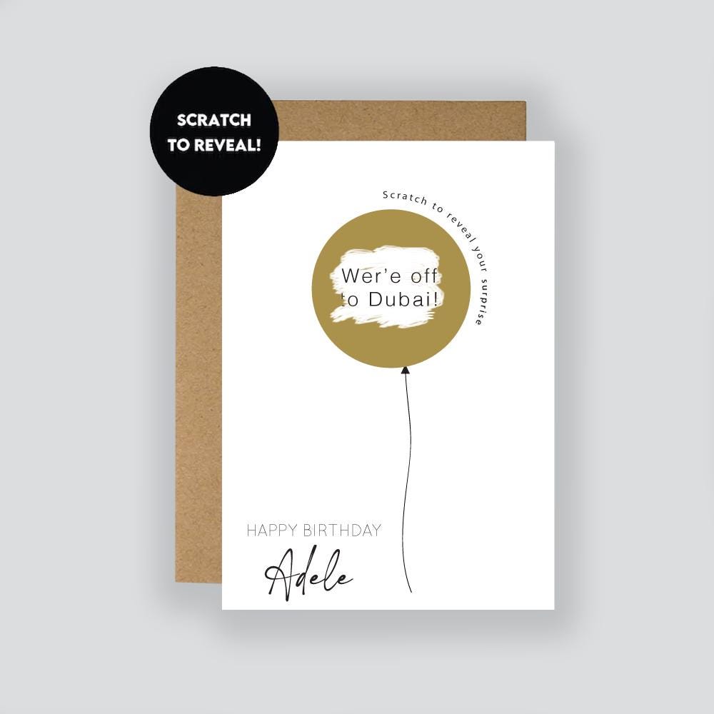 Personalised Scratch To Reveal Surprise Card / Happy Birthday Card / Scratch Off Card / Surprise Gift Card / Personalised Birthday Card