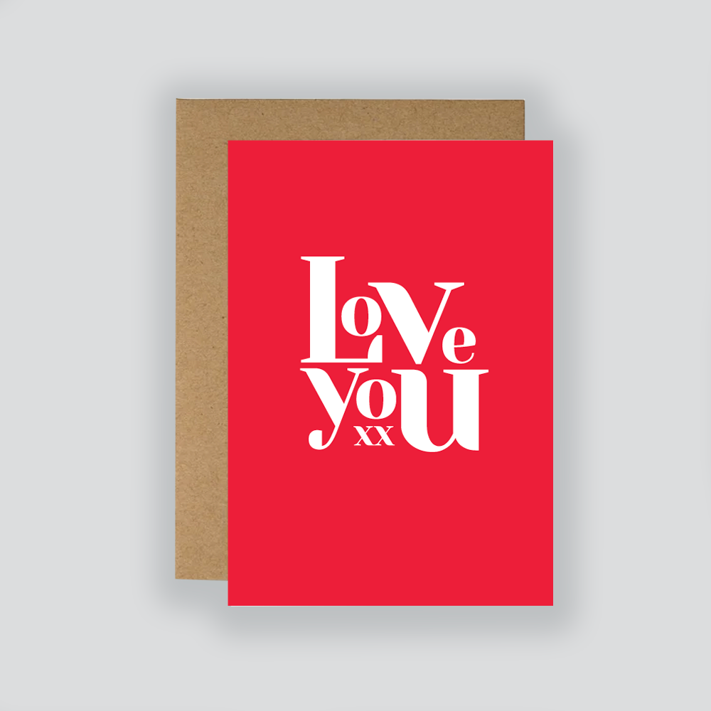 Love You Card / Valentine's Day Card / Greeting Card / Anniversary / Love / Just Because