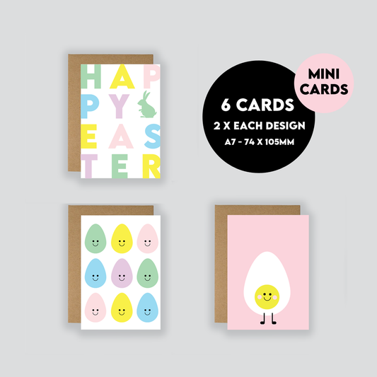 Mini Easter Cards Pack Of 6