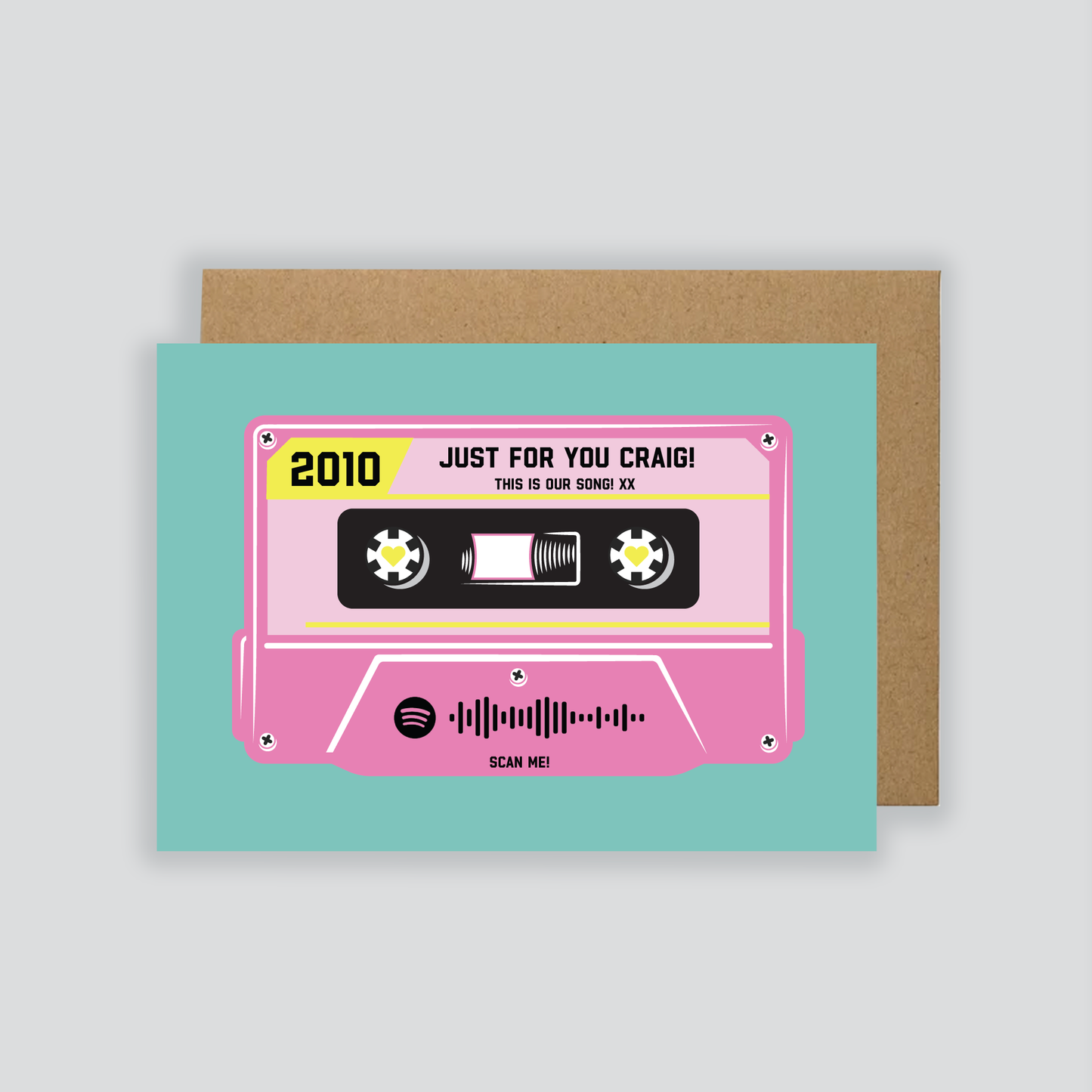 Personalised Spotify Cassette Tape Card