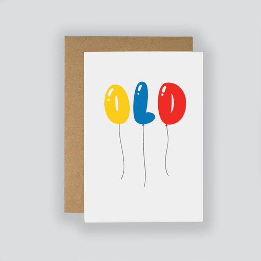 Old Balloon Birthday Card