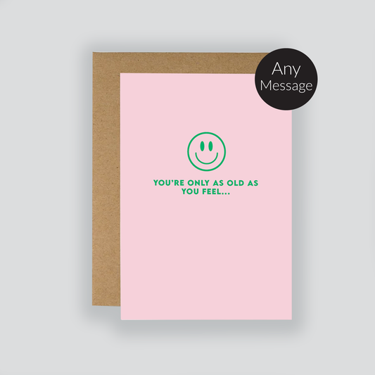 Personalised Pink & Green Smiley Card