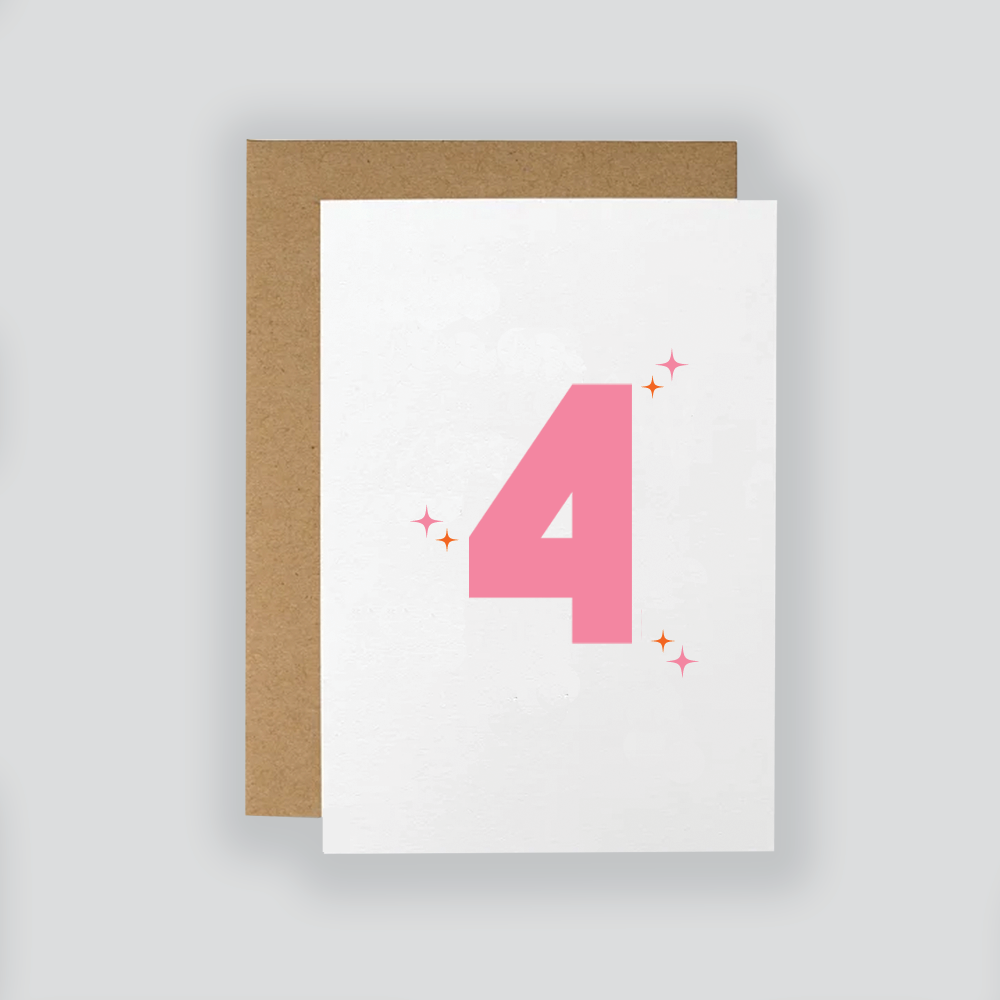 Pink Age Number Card