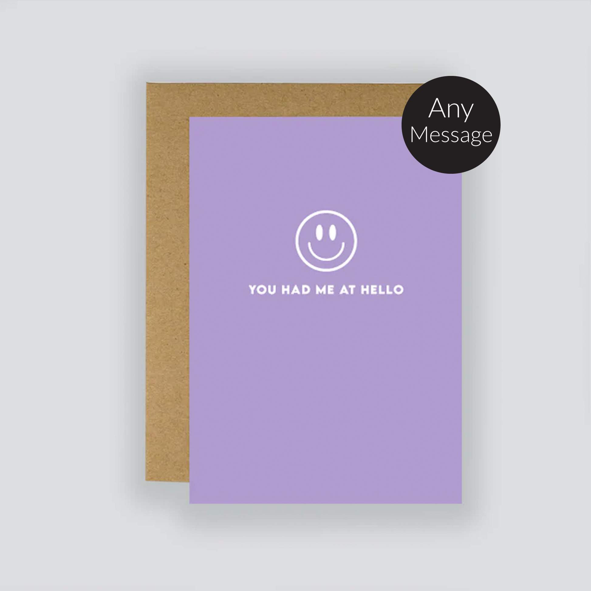 Personalised Lilac Smiley Card