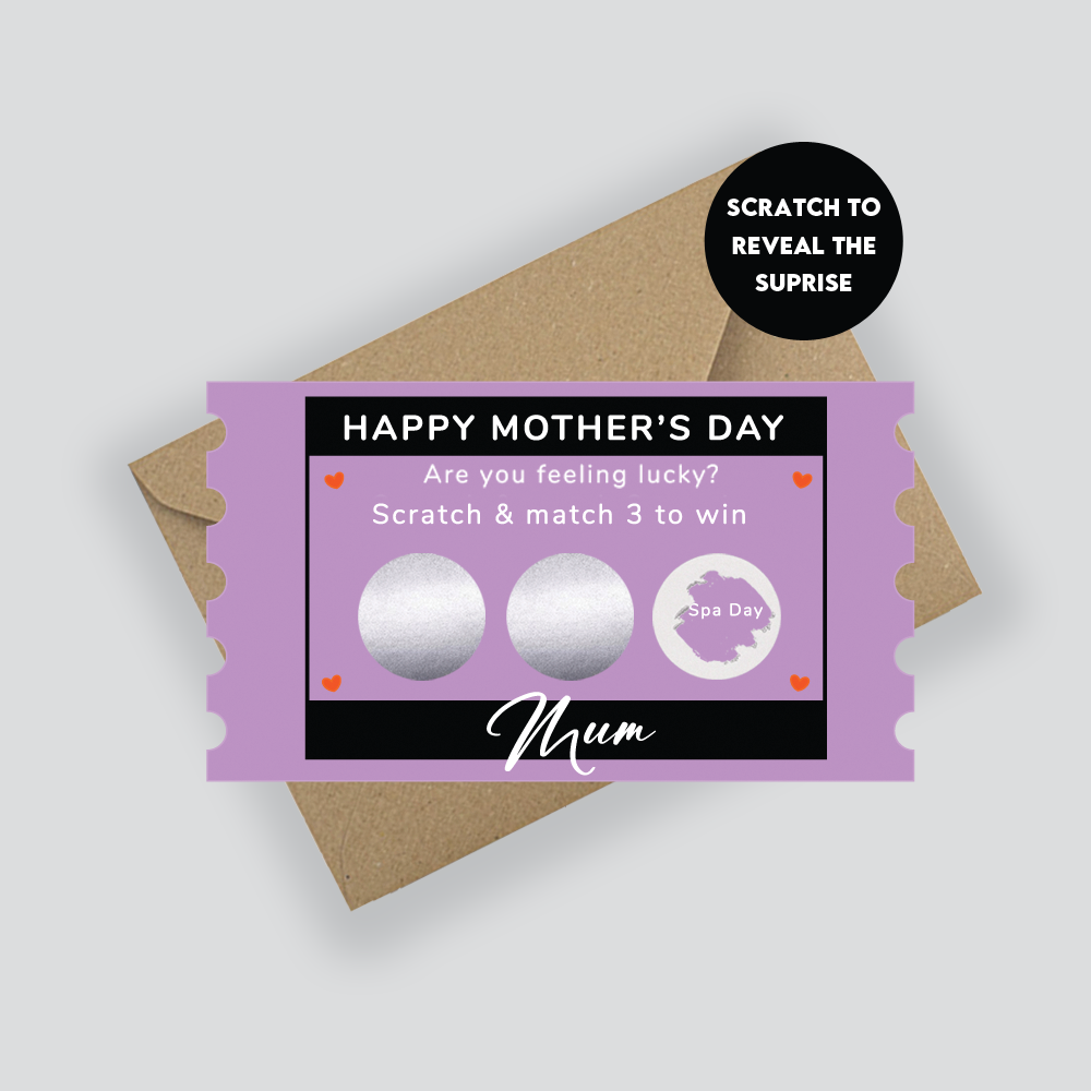 Personalised Mother's Day Scratch Card - Purple - Fruit Salad Studio