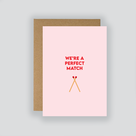 We're The Perfect Match Card / Valentine's Day Card / Greeting Card / Anniversary / Love / Just Because / Funny Card