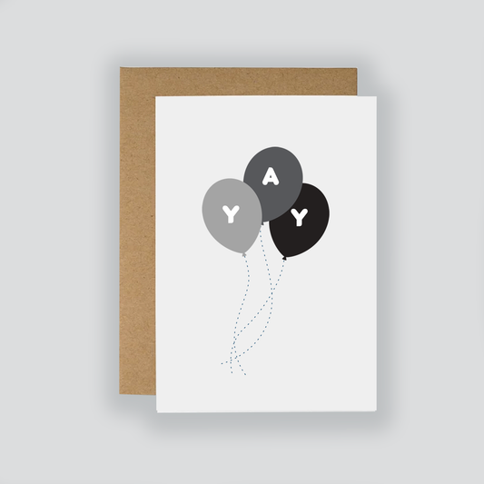 Balloons Monochrome Card