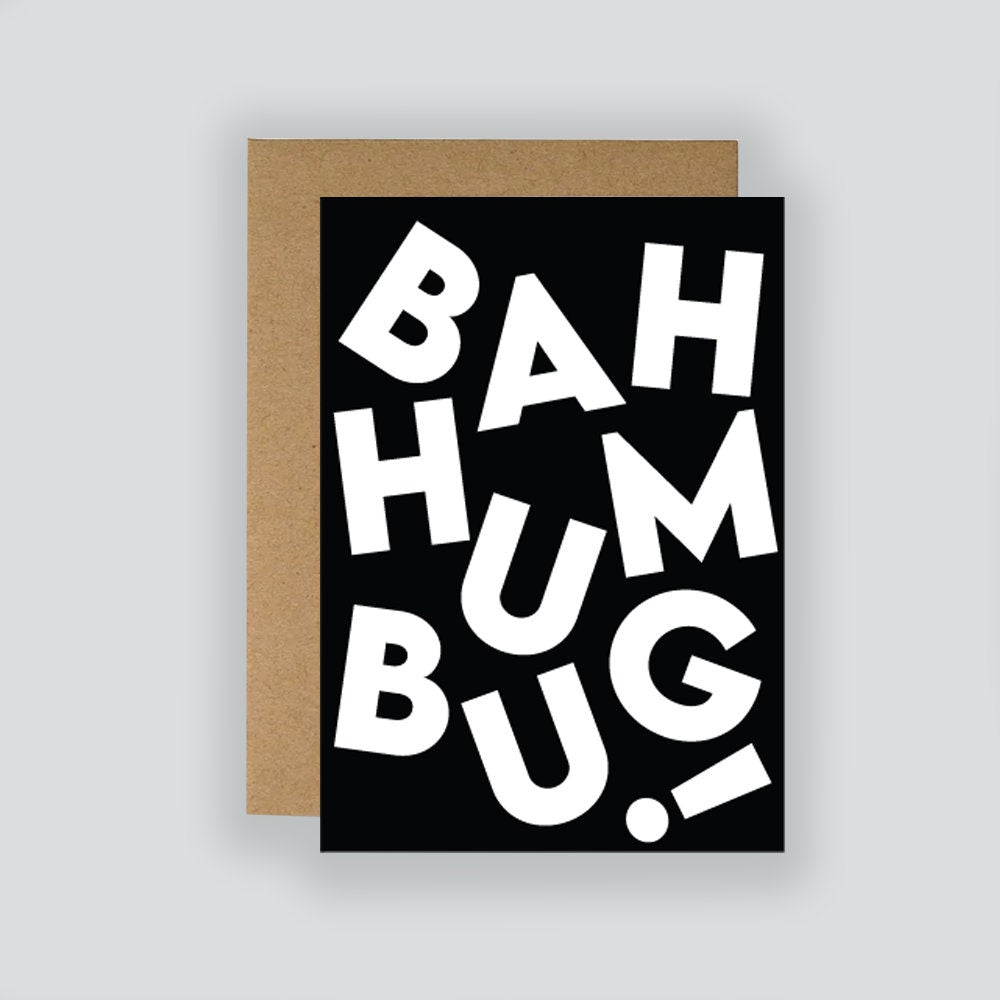 Bah Humbug Christmas Card - Fruit Salad Studio