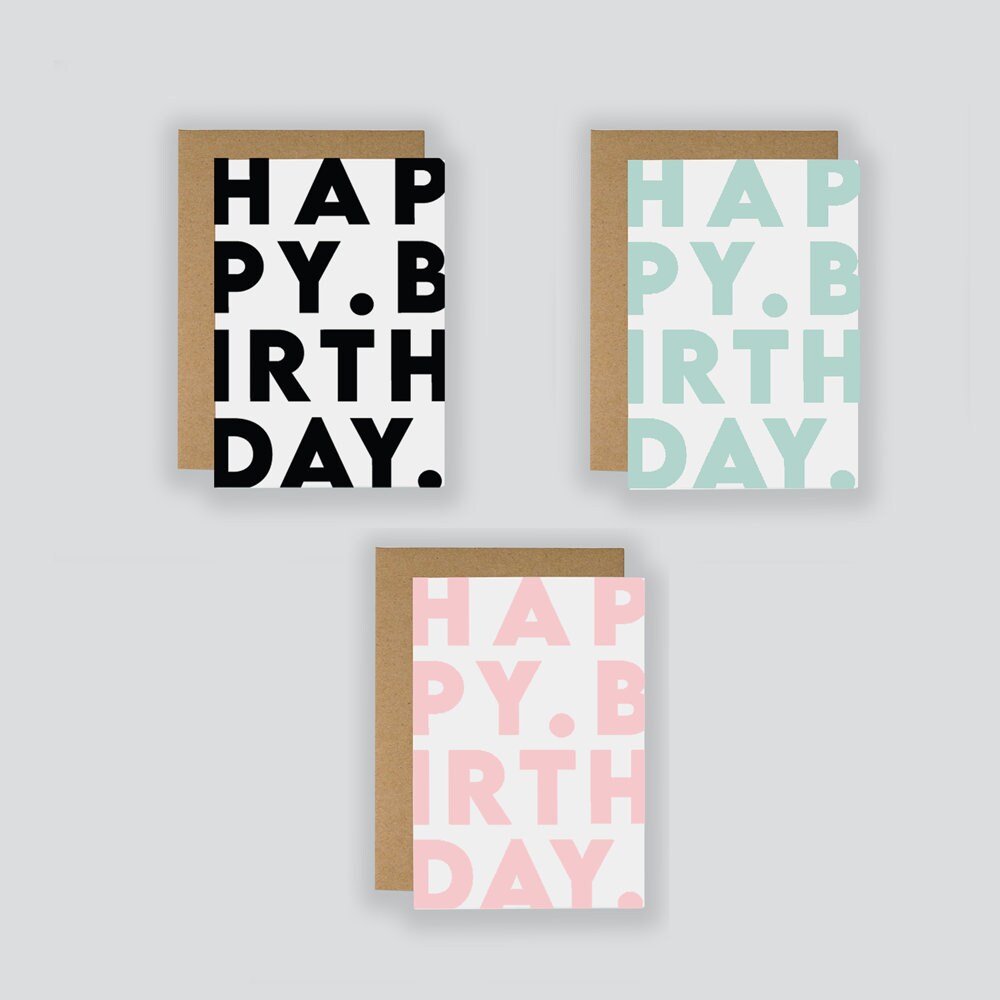 Happy Birthday Minimalist Birthday Card - Fruit Salad Studio